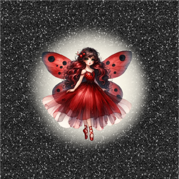 Cute Ladybug Girls Panel 4 Schwarz/Anthrazit